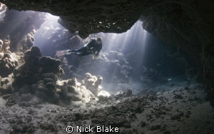 Exploring in the St John's Caves, Red Sea by Nick Blake 